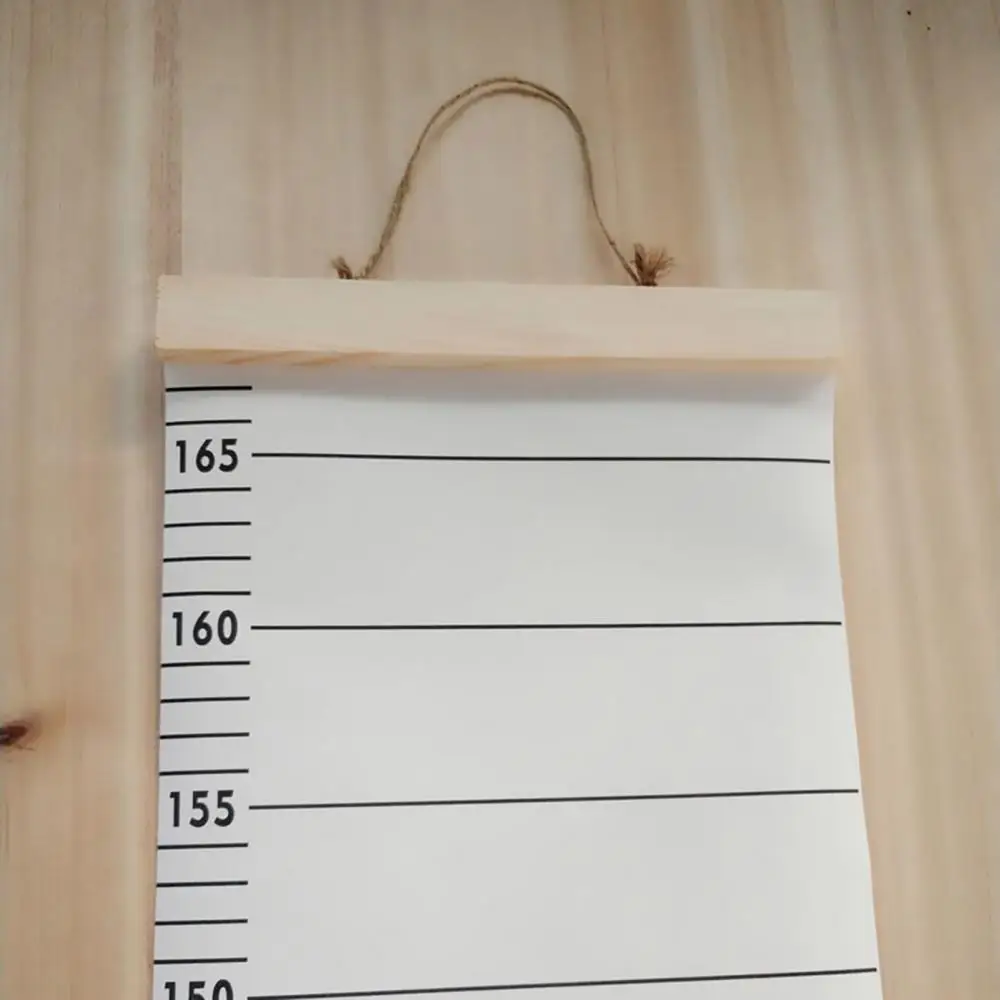 Children's Height Ruler Wooden Canvas Wall Growth Charts Children Hanging Decorative Chart Height Measure Ruler Wall Sticker