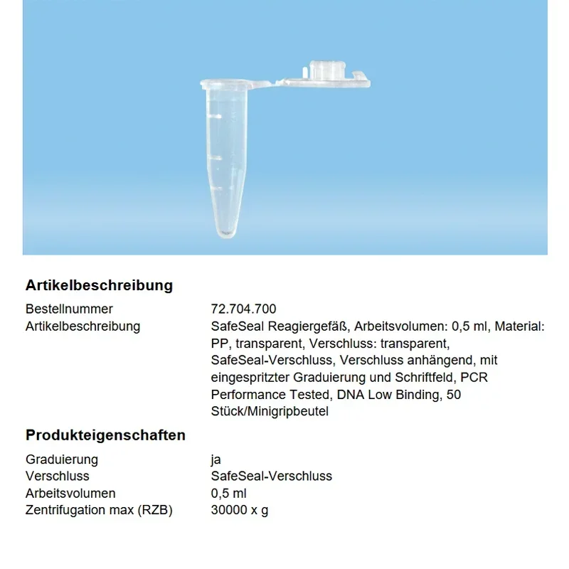 SARSTEDT PCR-stand-alone Screw Cap Micro Plastic Screw Cap Tube with Scale Tubes with Caps Lab Centrifuge Tube