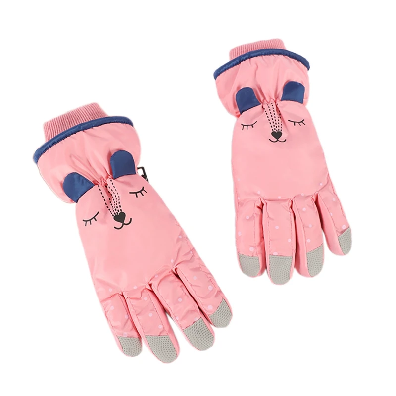 

Children Outdoor Winter Sport Waterproof Windproof Warm Breathable Cartoon Ears Gloves For Snowboarding Skiing