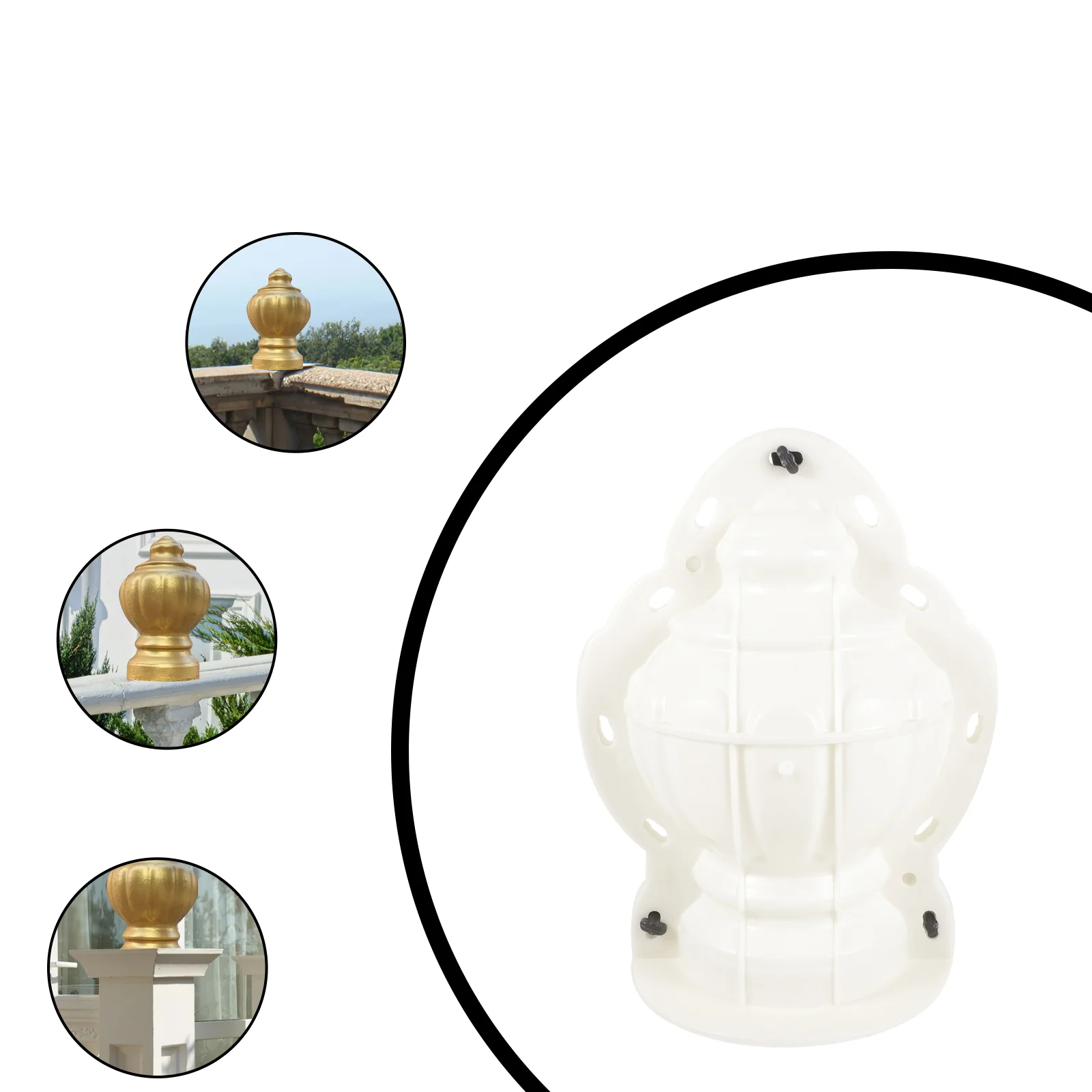 DIY Decorative Ball Balustrade Top Concrete Mold 30x20x14cm Roman Column Accessories Balcony Guardrail Ornament for Hotel Clubs