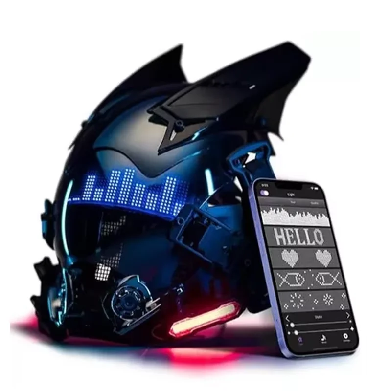 Programmable Led Helmet Cyberpunk Mask App Controlled - Programmable Led Mask, Cosplay ...