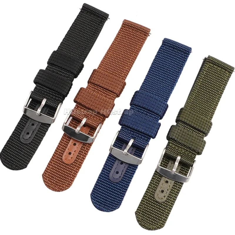 Breathable Woven Nylon Quick Release Watch Band - Soft Canvas Replacement Strap