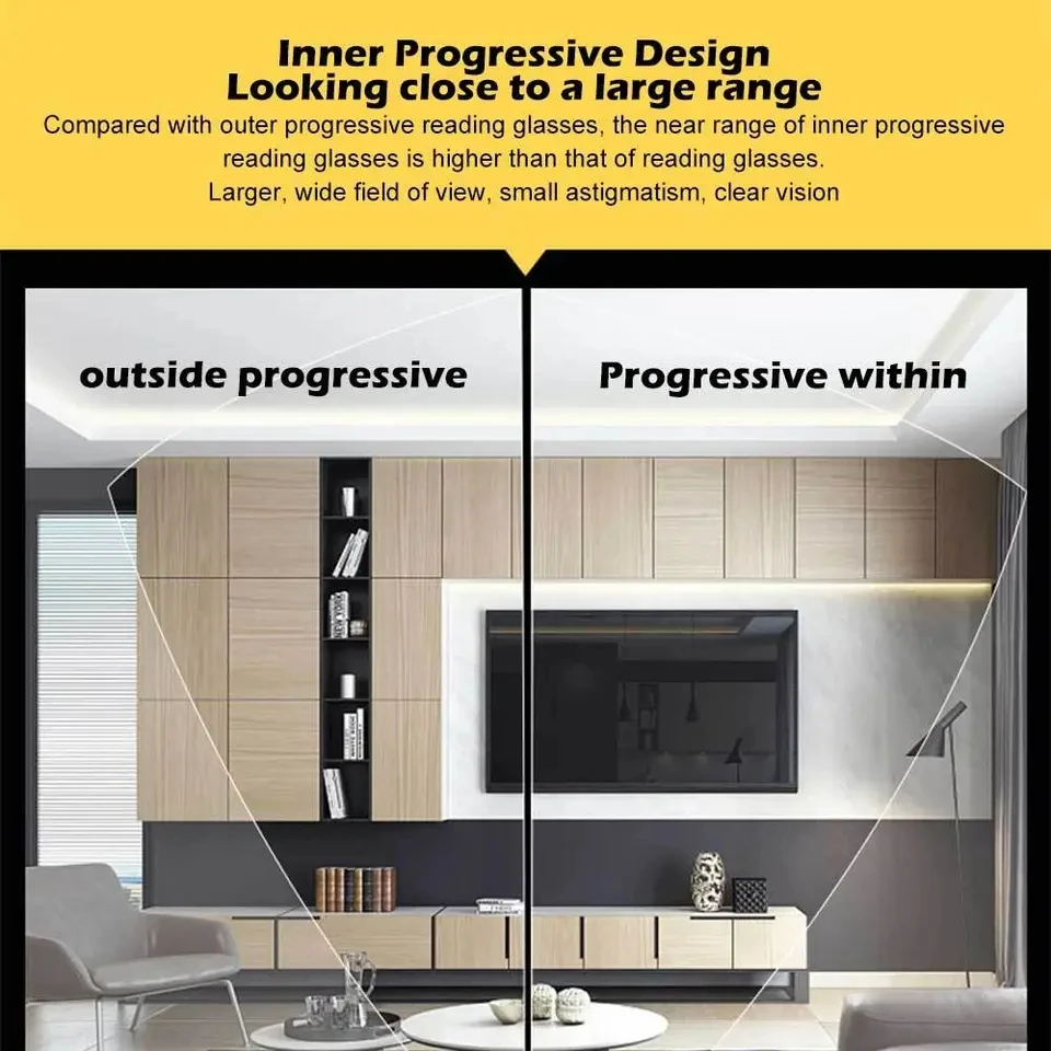 Multifocal Progressive Reading Glasses For Men Business Office Computer Eyeglasses With Anti Blue Light Presbyopic Lens Eyewears