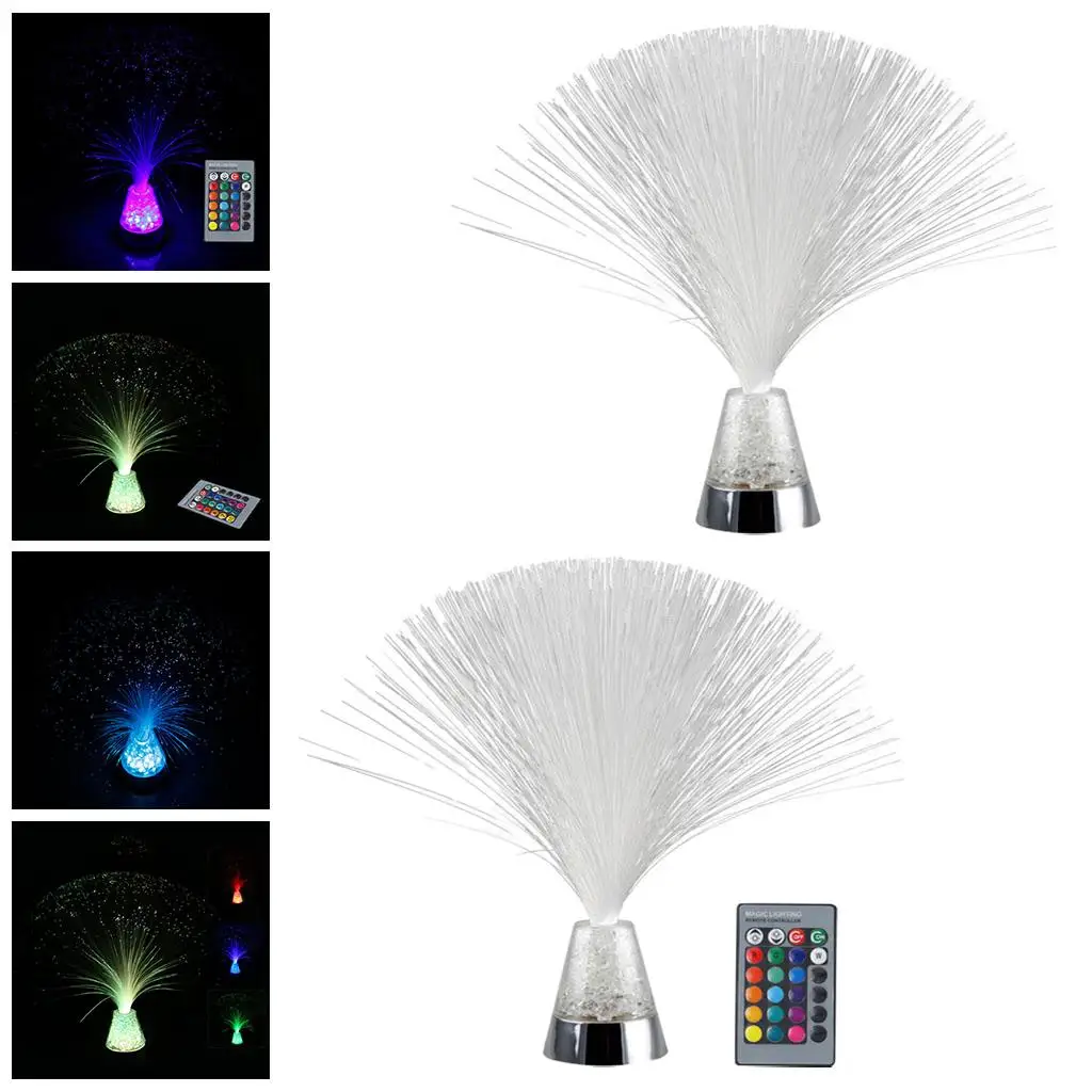 Multicolor LED Fiber Optic Lamp Holiday Wedding Fiberoptic Room Decor Xmas