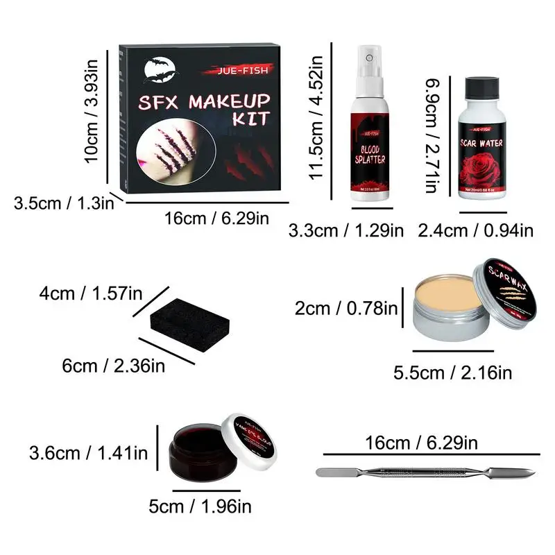 Halloween Particular Effects Fake Scar Wound Makeup Kit Bag | Halloween Horror Cosplay Skin Wax Plasma Scar Paint Makeup Tool 5