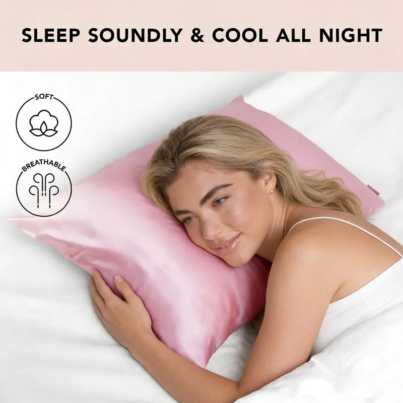 Luxurious Silk Satin Pillowcase for Hair & Skin Care - Queen Size Home Decor