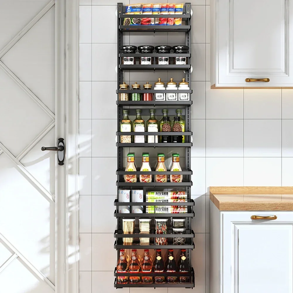 Multi-Layer Wall Mount Rack Bathroom Pantry Door Shelf And Pantry Organizer Storage Racks With Adjustable Basket Kitchen Storage kitchen storage cabinet