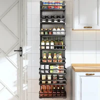 Multi-Layer Wall Mount Rack Bathroom Pantry Door Shelf And Pantry Organizer Storage Racks With Adjustable Basket Kitchen Storage 1
