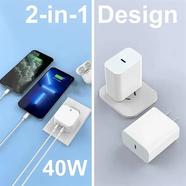 Chargeur mural double USB C Type C PD 40 W – Image 2