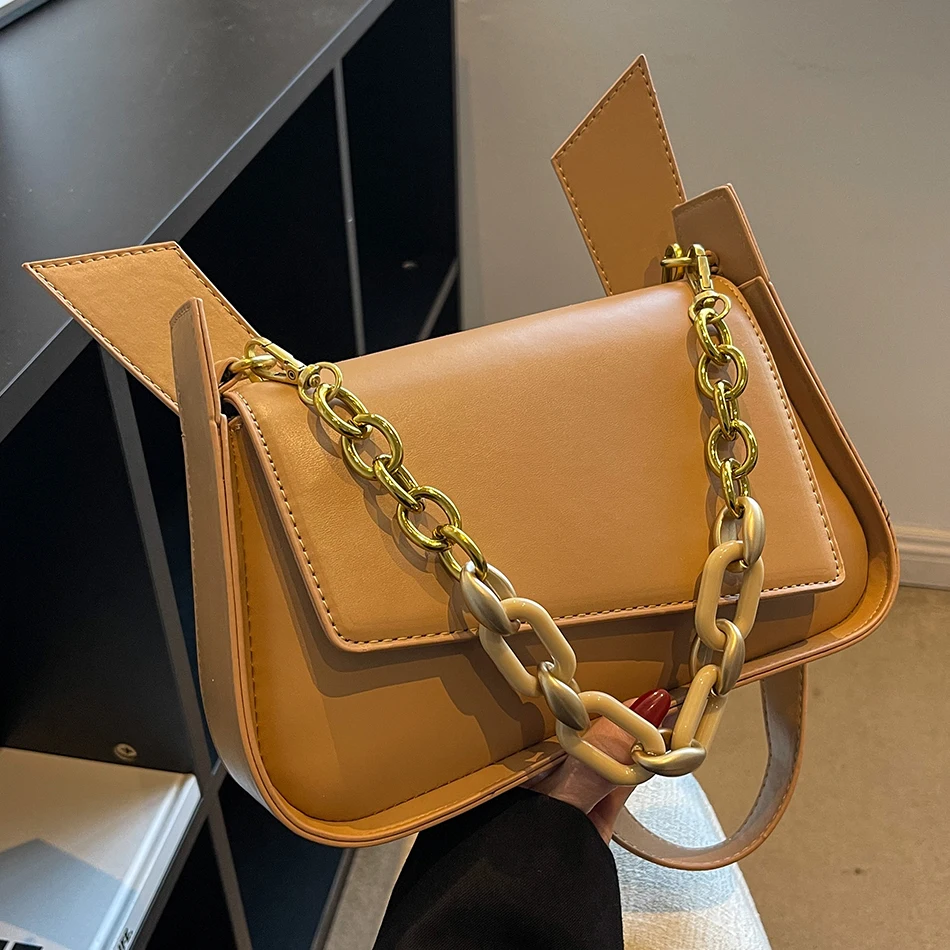 New 2023 Trend Versatile Women's Handbag Solid Color Casual Shoulder Bag  Luxury Pu Leather Classic Designer Crossbody Bag Simple - AliExpress