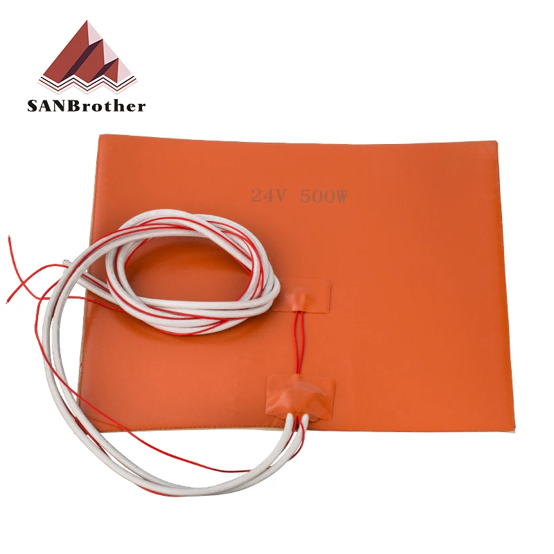 Almofada de Aquecimento de Cama Aquecida Silicone Impermeável 220 300 310 mm 12 24v 110v 220v para a Impressora 3d Ender3 Cr10 Parte Cama Quente 500 600 750w - Imagem 2
