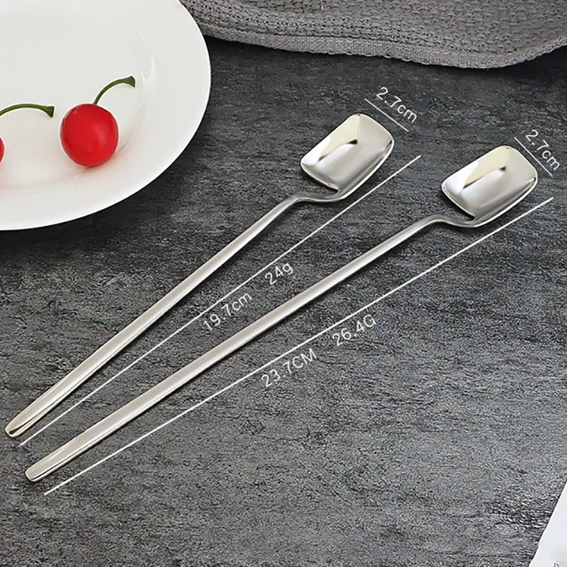 Long Handle Spoon 304 Stainless Steel Mixing Spoon Stirring Drink Bar Bar Accessories Kitchen Accessories cocktail spoon