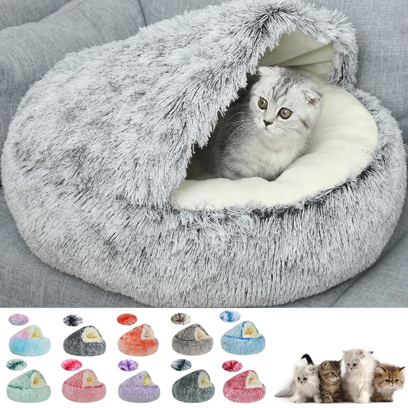 

Cat Beds Long Hair Models Cat House Semi Enclosed Cat Mattress Cute Small Dog Kennel Pet Protector Soft And Comfortable Cat Beds