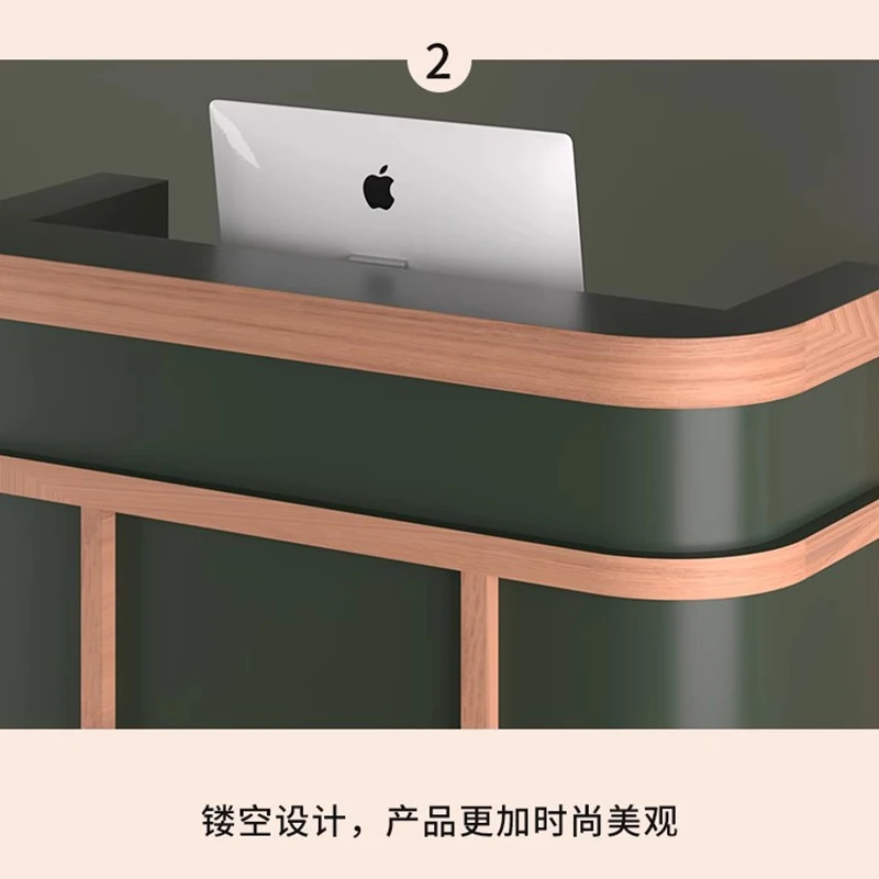 Cream Style Business Reception Desks Checkout Counter Luxury Business Reception Desks Front Desk Office Furniture Receptie LLRD