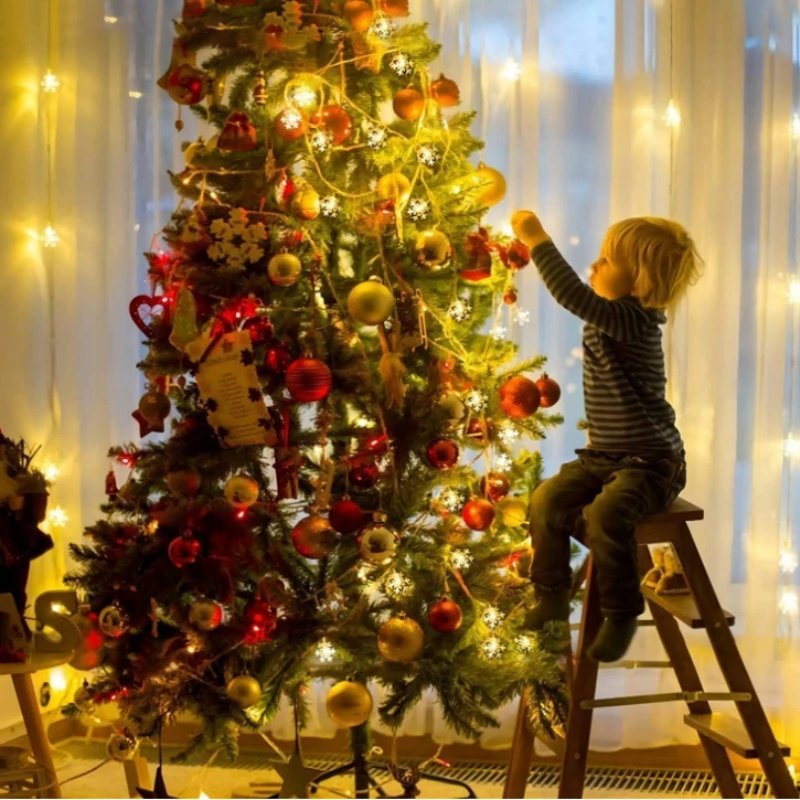 Snowflake LED Lights Christmas Decoration Home Xmas Tree Hanging Garland Christmas Ornaments Navidad Noel New Year Gift