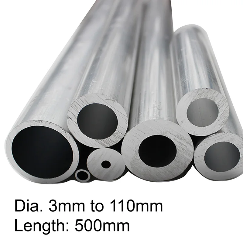 

Aluminum 6061 Round Tubing Pipe Outer Diameter 3mm to 110mm Length 500mm Customized