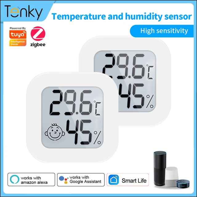 Tuya Zigbee/WiFi Smart Temperature Humidity Sensor Indoor Hygrometer  Thermometer APP Real-time Monitor Via Alexa Google Home - AliExpress