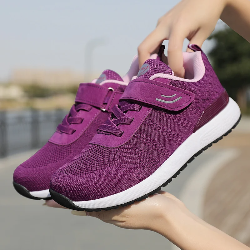 

Women's Walking Shoes Fabric Upper Breathable Comfortable Middle-aged and Elderly Platform Free of Freight and Low Price