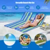 Lounge Chair Mat Set - Adjustable Chairs with Sunbathing Table, Striped Style for Ultimate Relaxation 2
