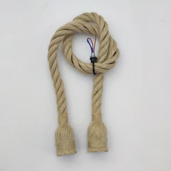 Vintage Hemp Rope Pendant Light - Industrial Retro Hanging Lamp - 5M (Double head A)