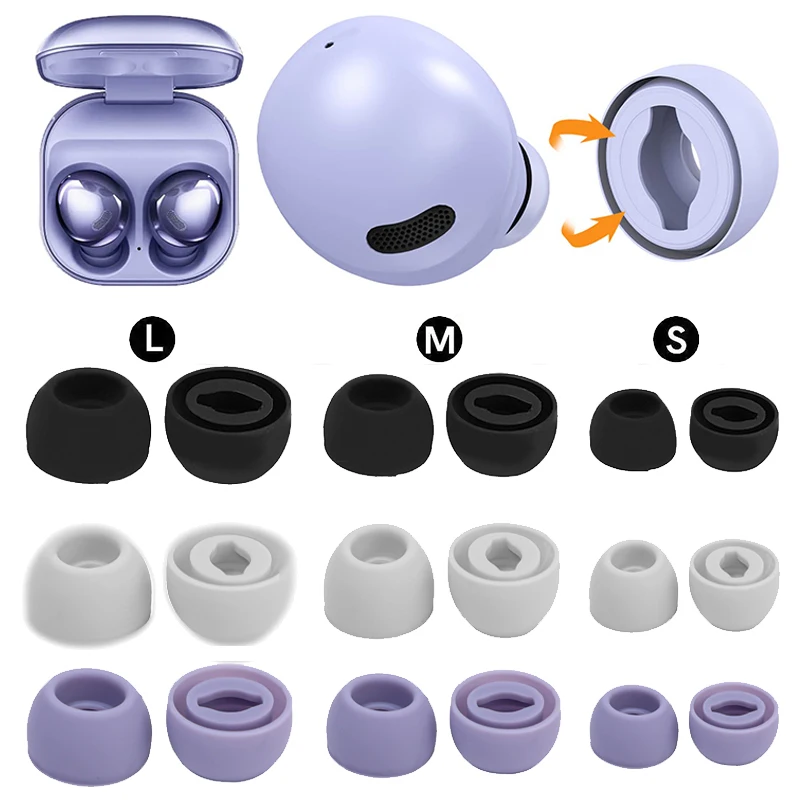 

5Pairs for Samsung Galaxy Buds Pro New Anti-drop Eartips Earplug Replacement Ear Cushion Cap for Buds Pro Soft Silicone Ear Tips