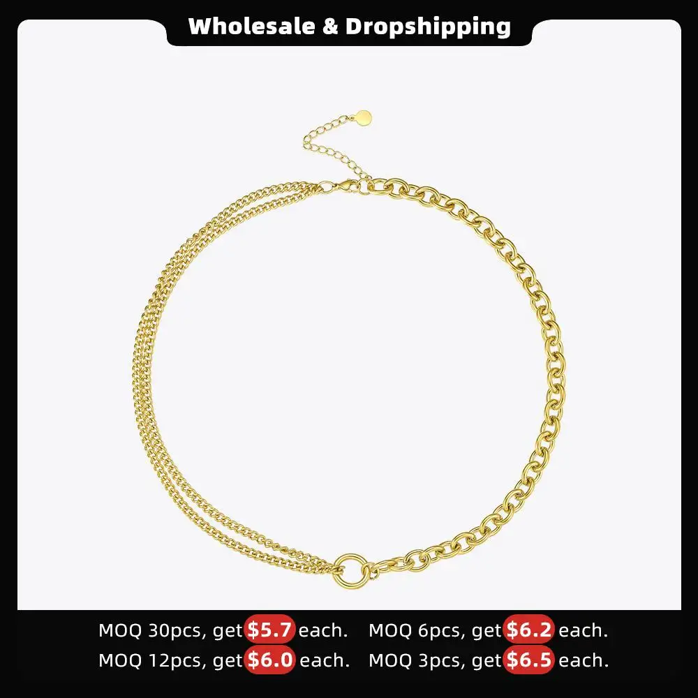ENFASHION Link Chain Choker Necklace Women Gold Color Stainless Steel Necklaces 2020 Friends Gifts Fashion Jewelry Collier P3070