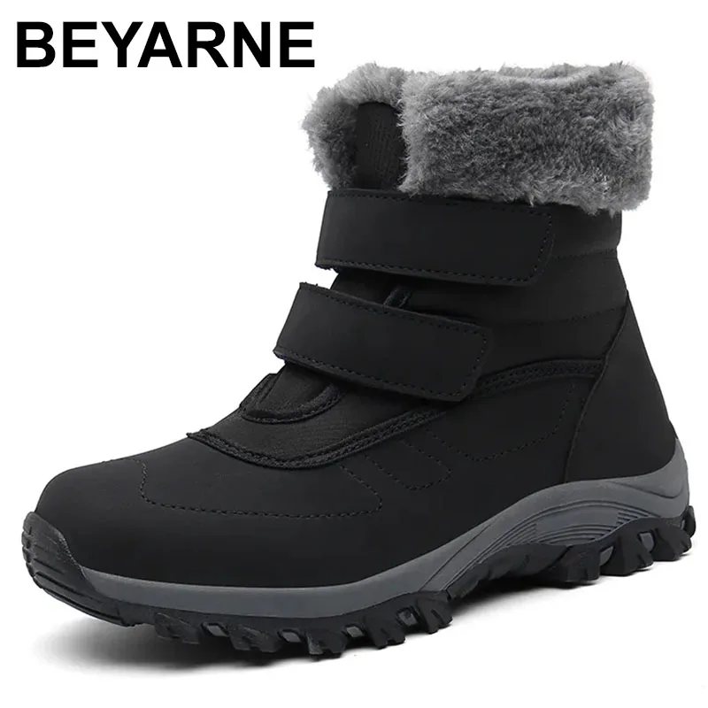 

Nine o'clock Winter Woman's Stylish Snow Boots High-top Warm Lined Anti-skid Shoes Outside Casual Slip-on Black Gray Footwear