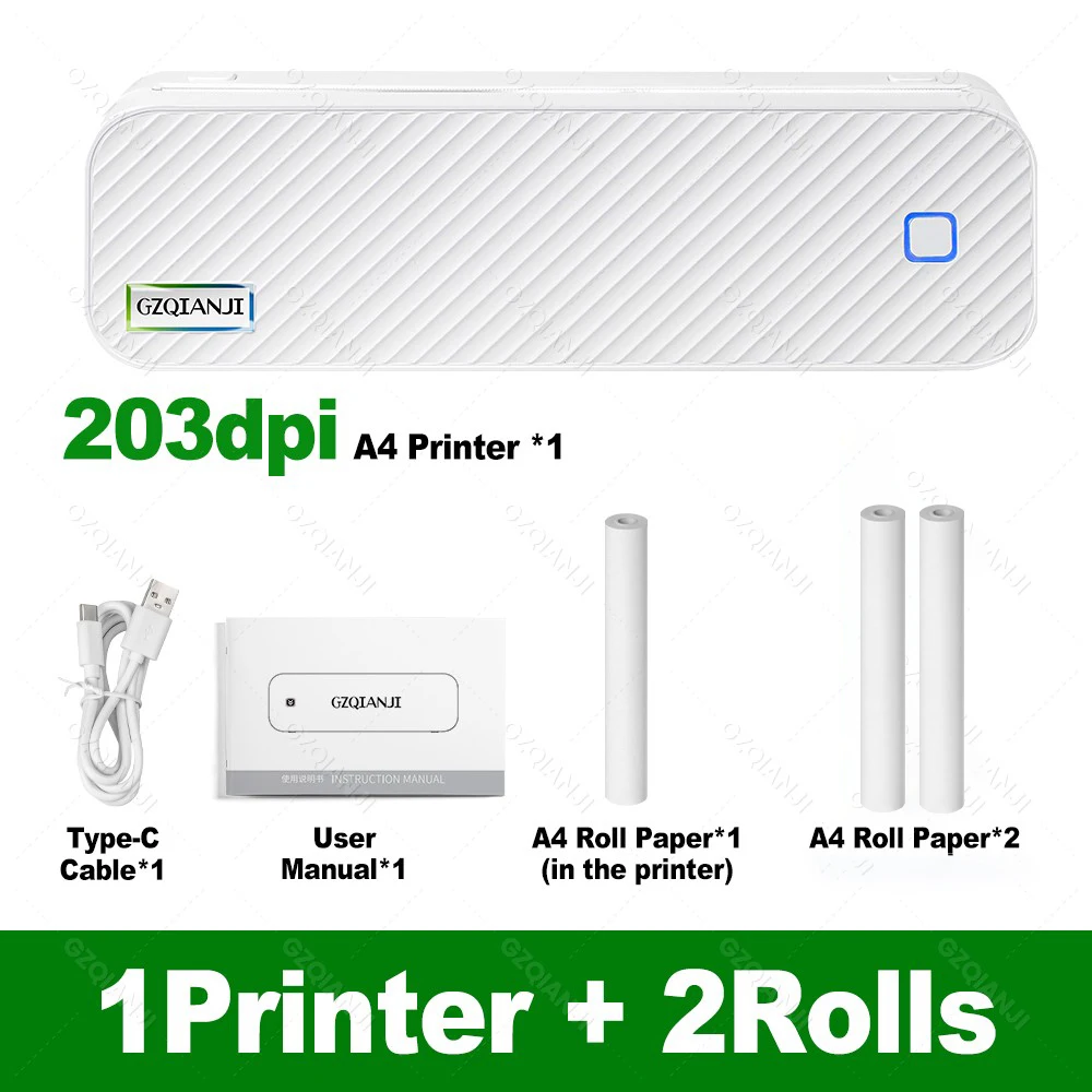 طابعة حرارية محمولة صغيرة الحجم بحجم A4، لا تتطلب...