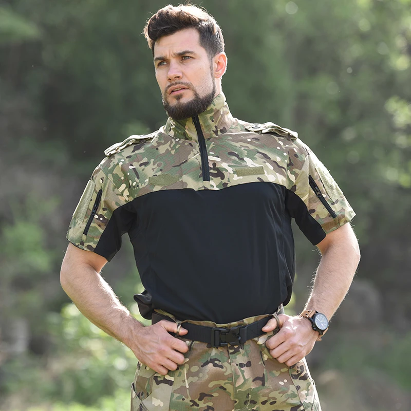 Tactical Short Sleeve T-shirts Outdoor Climbing Hunting Hiking Shirts Men sport t shirt