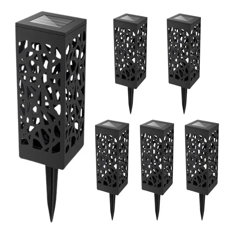 

6pcs LED Solar Lawn Lights Outdoor Waterproof Warm Light Garden Decoration Lamp For Walkway Path Villa Yard Driveway