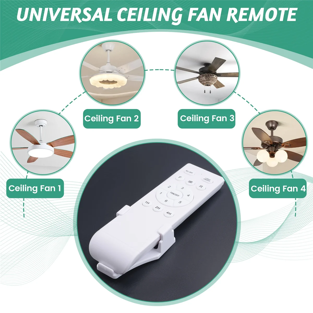 Y02AUniversal Ceiling Fan Remote Control Kit Replacement 6-Speed & Timing Remote Replacement for DC Ceiling Fan Light