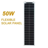 WUZECK Solar Panel kit 12V  -Kit de Panneaux Solaires Flexibles de 50 Watts, Batterie de 100 Watt, 12V, 24V, pour Camping, Voiture, Bateau, Extérieur 2