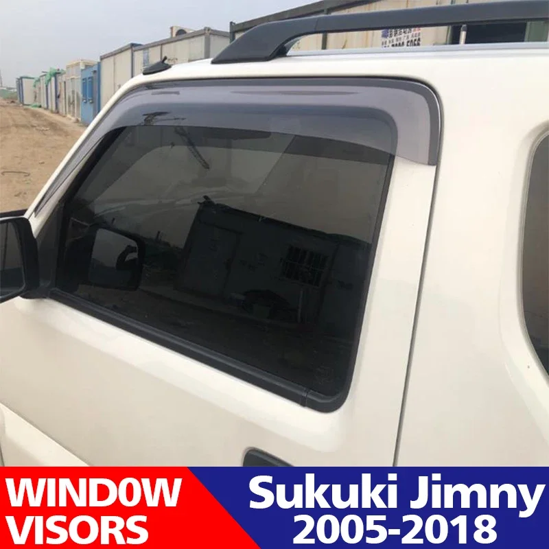 

Оконные козырьки для Suzuki Jimny 2005-2018, защита от солнца, дождя, дефлектор, дымовая крышка, щит, навес, отделка, автомобильные аксессуары