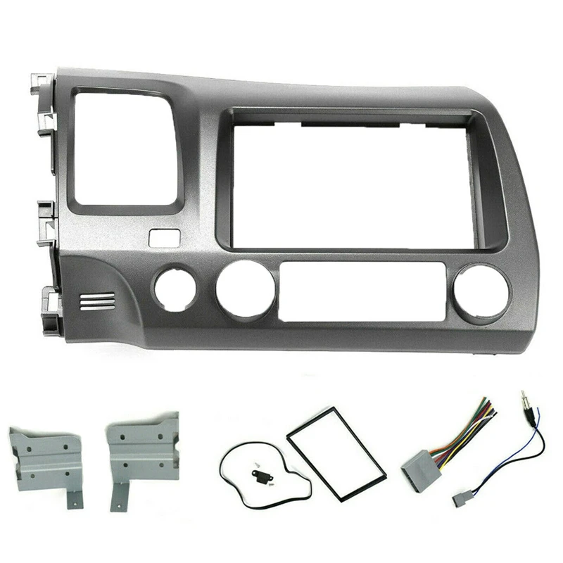 

For Honda Civic 06-11 Radio Stereo Dash Kit With Wiring Harness Double 2 Din (Grey)