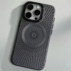 Sleek Ultra Slim Heat - Breathable Magnetic Phone Case with Lens Overlay - iPhone 15 (Black AA)