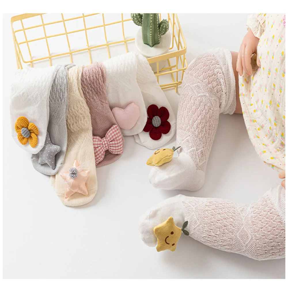 

New High Quality Baby Girl Clothes Cute Baby Tights Cartoon Decoration A Class Thin Section Mesh Breathable Anti Mosquito Socks