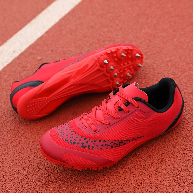 New Men Track Field Events Cleats Sprint Shoes Athlete Short Spikes Running Sneakers Training Racing Sport Shoes Size 36-45