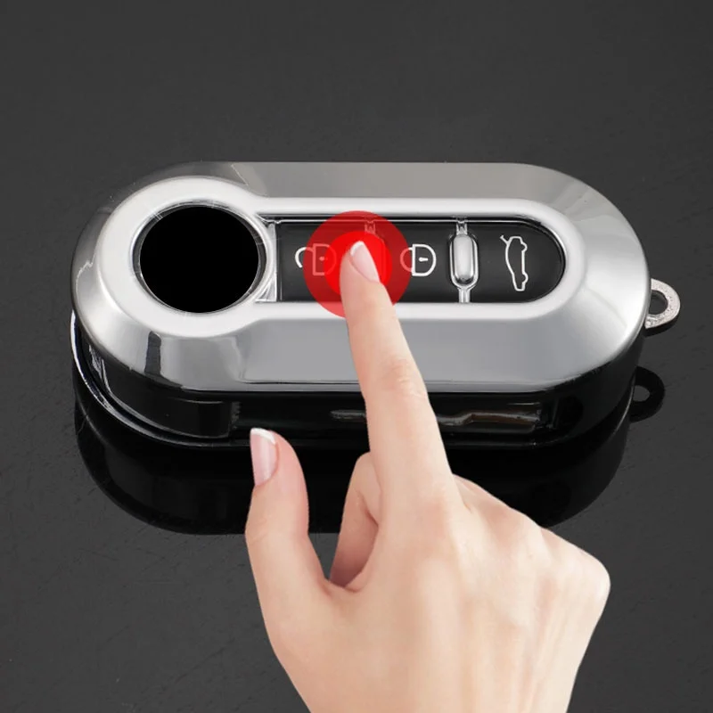 3-Button TPU Car Flip Key Case Cover - Premium Auto Shell Fob Accessory