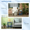 Outsunny Adirondack Side Table, Square Patio End Table, Weather Resistant 15" Outdoor HDPE Table for Porch, Pool, Balcony, Blue 5