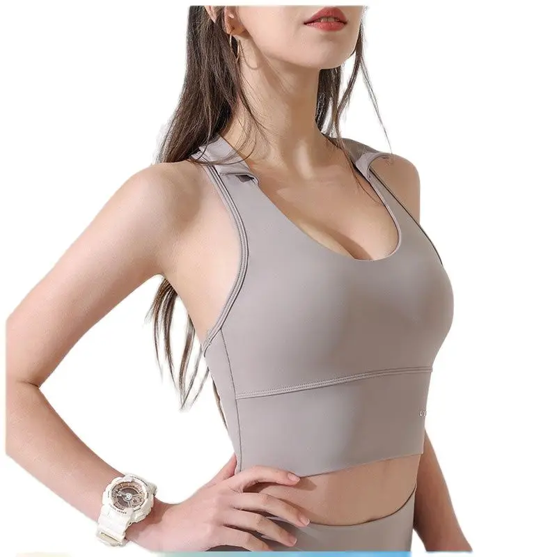 

Gym Bras Tank Top Fitness Running Sports Bra Women Racerback Halter Yoga Bra Push Up Pad Tshirt Shockproof High Support Bralette