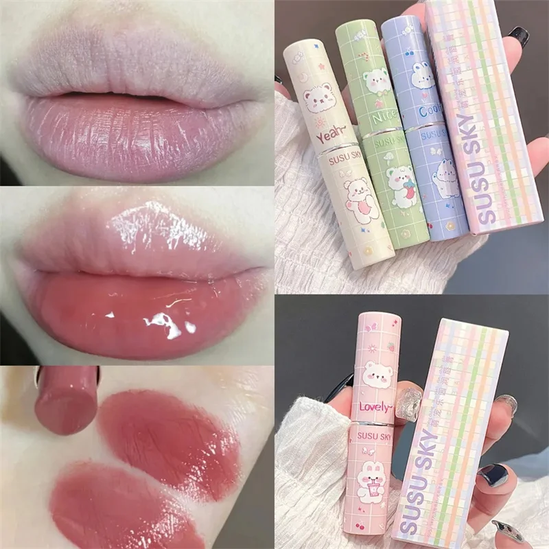 6ColorsColoredLipBalmMoisturizingLipGlossJellyTintedLipBalmRedLipstickRepairing