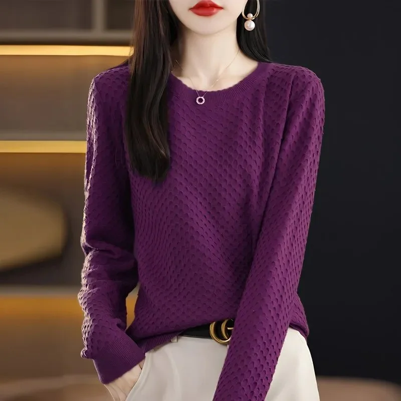 

2024 Fashion New Spring Autumn Sweater Women's Twist Pullover Loose Lazy Bottoming Thick Sweaters Outer Wear Pull Femme