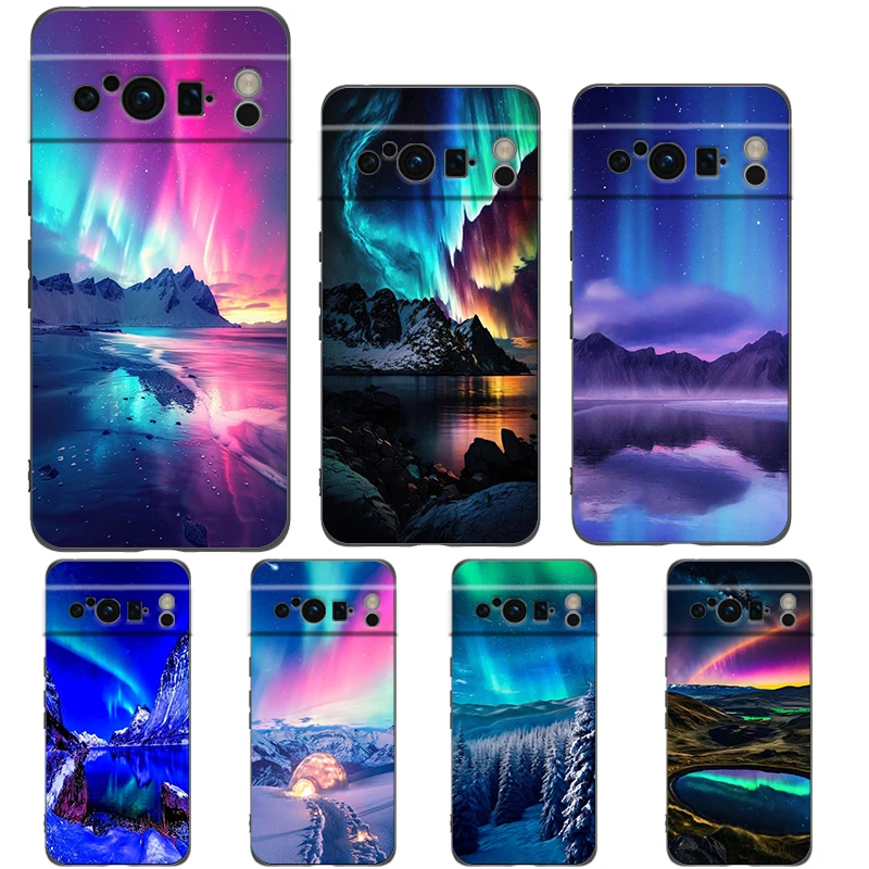 Stunning Northern Lights Soft Shockproof Black Phone Case - TPU Shell