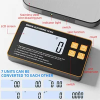 Wireless Kitchen Scale with Remote Display Stainless Steel Pan Magnetic Digital Electronic 15KG for Food Meal Prep 4