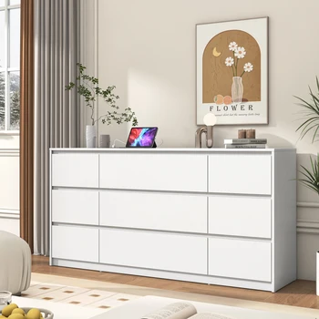 9 Drawer Modern Dresser With Charging Station 1