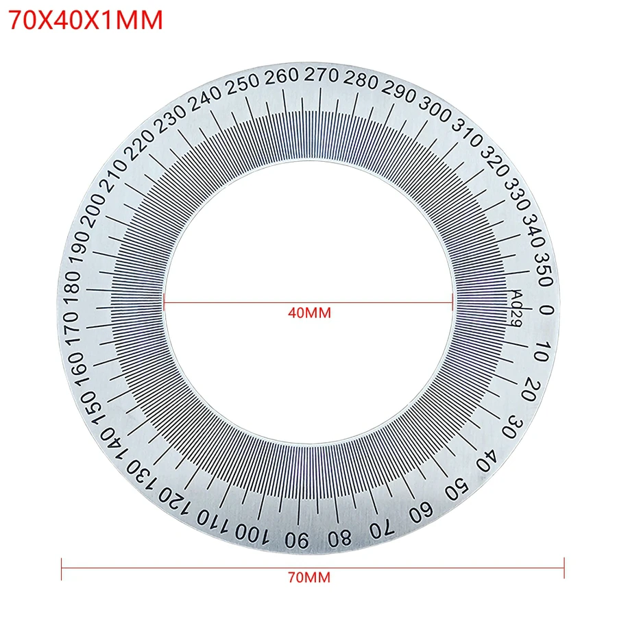 1 Piece Dial Stainless Steel Angle Dial 360 Degree Protractor Round Accessories Measurer Tool Decorative Plate