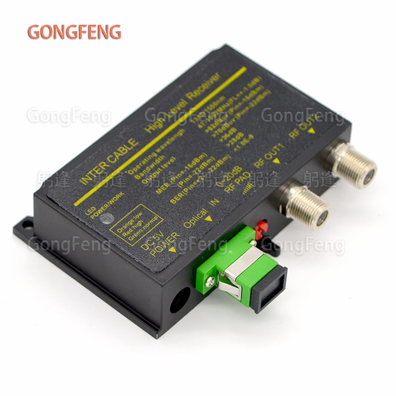 New OR31 FTTH Optical Receiver Output Level 82dBmv Two F-Output Channels, Digital Analog CATV Ultra-low Receiving Aluminum Shell