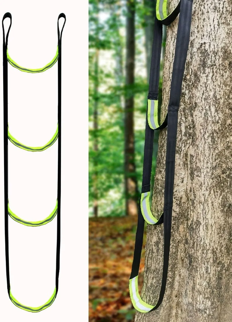 Bastón de escalada de 3 escalones, escalones de soporte de árbol, escaleras de caza de correas, Aider de cuerda ligera, escalada al aire libre, espeleología, barranquismo