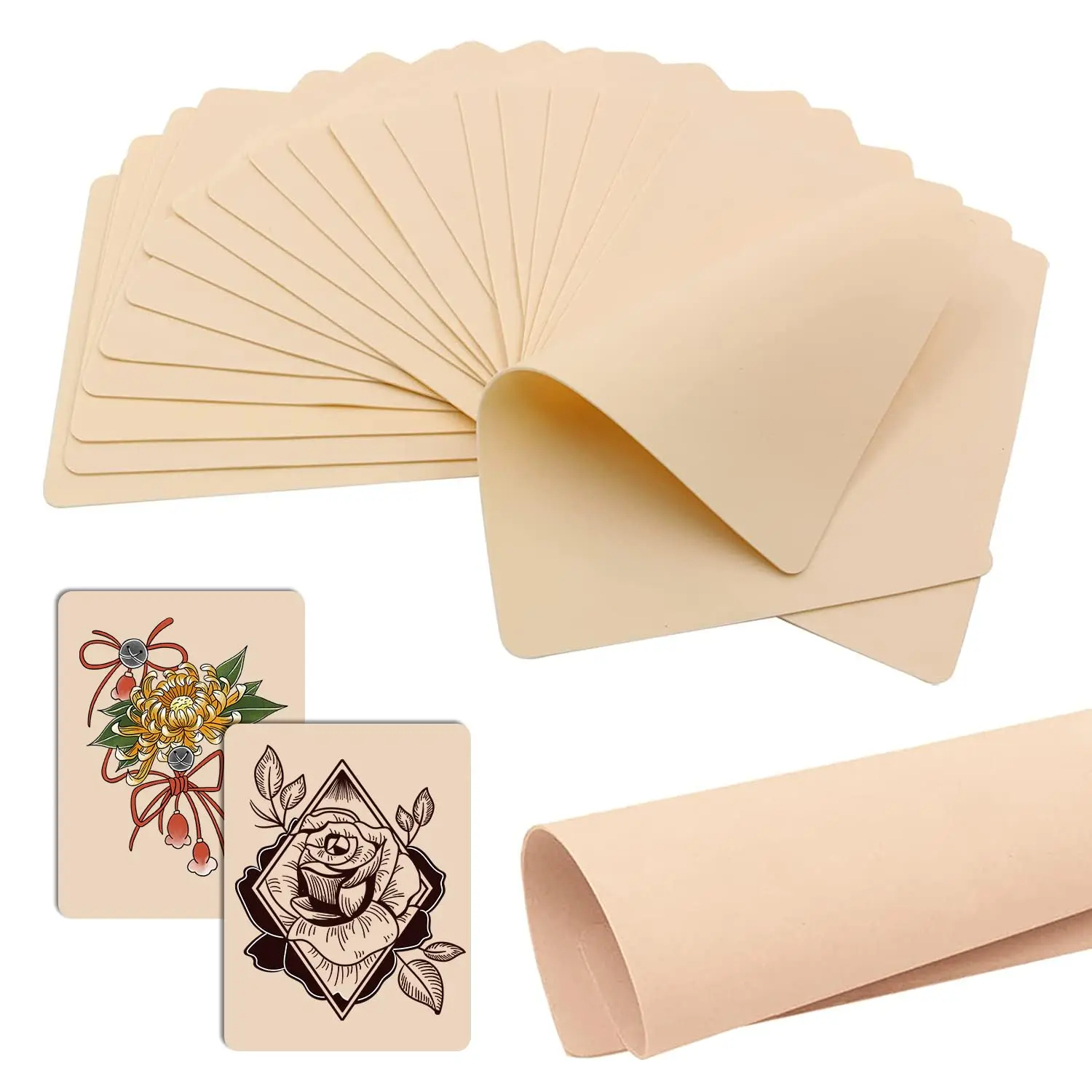 Tattoo Practice Skin 1-100PCS Blank Eyebrow Paint Double Side Synthetic Leather Beginner Fake Skin Exercise Tool