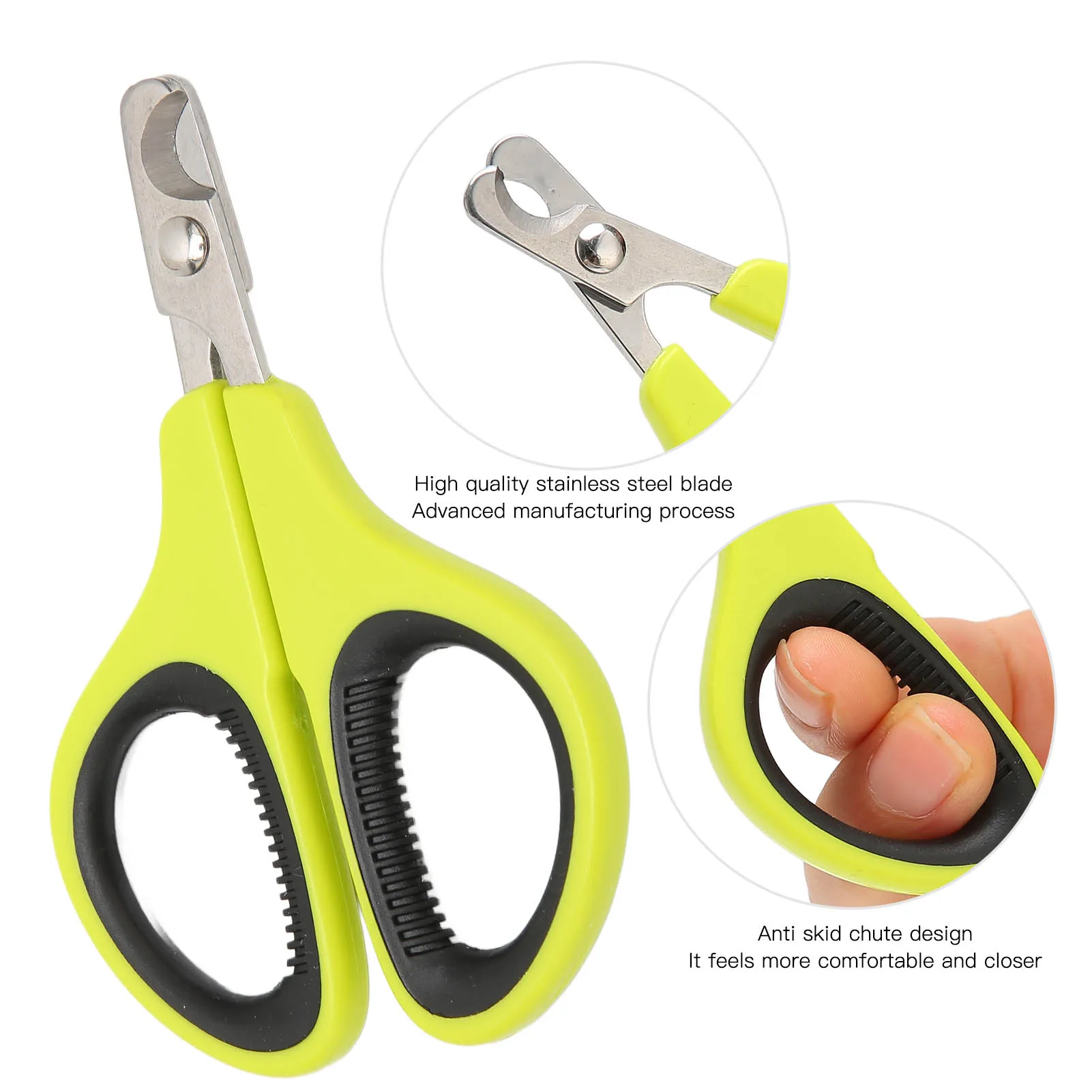 Pet Nail Clipper Stainless Steel Ergonomics Streamlined Design Pet Claw Trimmer For Small Cats Dogs